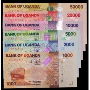 Uganda. Complete Set 2010-2022 1000, 2000, 5000, 10000, 20000, 50000 Shillings