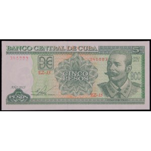 Cuba. 5 Pesos 2015 Replacement