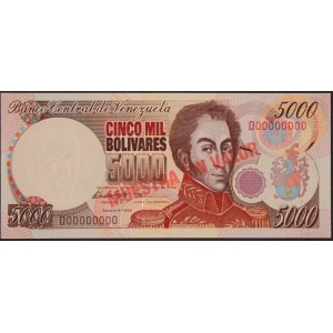 Venezuela. 5000 Bolivares 1998 Specimen