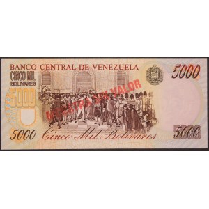 Venezuela. 5000 Bolivares 1998 Specimen