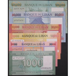 Lebanon. Complete Set 1000, 5000, 10000, 20000, 50000, 100000 Livres 2012