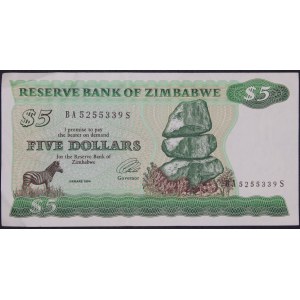 Zimbabwe. 5 Dollars 1994