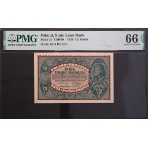 Poland. State Loan Bank 1/2 Marki 1920