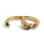 FRASCAROLO & C., FRASCAROLO & C. Enamel diamond ruby gold leopard bangle