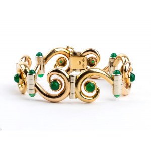 CARLO WEINGRILL, CARLO WEINGRILL Emerald gold bracelet