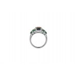 Sapphire emerald gold ring