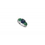 Sapphire emerald gold ring