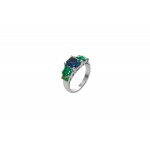 Sapphire emerald gold ring