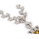 Citrine quartz diamond gold necklace