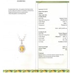 Citrine quartz diamond gold necklace