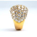 Diamond gold wide band ring
