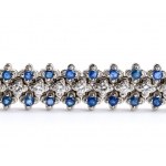 Blue sapphire diamond gold bracelet
