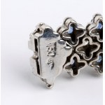 Blue sapphire diamond gold bracelet