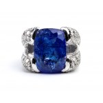 Tanzanite diamond gold ring