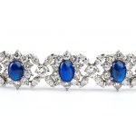 Diamond sapphire platinum bracelet