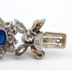 Diamond sapphire platinum bracelet