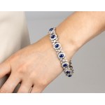 Diamond sapphire platinum bracelet