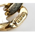 Long gold necklace with black enamel and diamonds