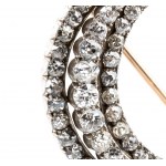 Victorian Diamond Crescent Moon Brooch