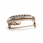 Victorian Diamond Crescent Moon Brooch