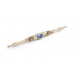 Gold and silver sapphire barrette brooch
