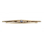 Gold and silver sapphire barrette brooch