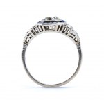 Art Déco Platinum Sapphire & Diamond Ring