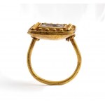 Archaeological-style gold and carnelian ring