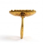 Archaeological-style gold and carnelian ring