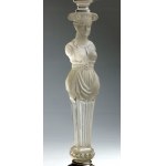 A Baccarat etched crystal and solid silver figural centrepiece