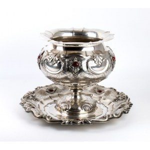 TORCHIANA & LODA, TORCHIANA & LODA Silver centerpiece with carnelian