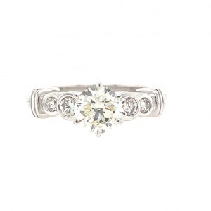 WHITE GOLD RING 6.47 GR WITH DIAMONDS - IGI - R11204