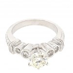 WHITE GOLD RING 6.47 GR WITH DIAMONDS - IGI - R11204