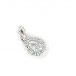 14K WHITE GOLD 0.88 GR DIAMOND PENDENT 0.54 CARATS COLOR F/I1-2 0.22 CARATS COLOR F/SI1-2 CERT ID - PND30902
