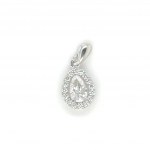 14K WHITE GOLD 0.88 GR DIAMOND PENDENT 0.54 CARATS COLOR F/I1-2 0.22 CARATS COLOR F/SI1-2 CERT ID - PND30902
