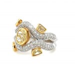 18K WHITE & YELLOW GOLD 11.72 GR RING NATURAL DIAMONDS 6 PCS 1.10 CT NATURAL FANCY INTENSE GIALLO -VS 1.00 CT D-F/VS SIZE - 6.5 EMMOLOGICAL CERTIFICATION MAROZ DIAMONDS LTD ISRAEL DIAMOND EXCHANGE MEMBER - HR2010