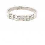 14K WHITE GOLD 5.39 GR DIAMOND RINGS 0.72 CT G-H/SI1 MQ 0.42 CT F/SI2 SIZE 5,6 CERTIFICATION AIG - RNG30517
