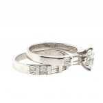 14K WHITE GOLD 5.39 GR DIAMOND RINGS 0.72 CT G-H/SI1 MQ 0.42 CT F/SI2 SIZE 5,6 CERTIFICATION AIG - RNG30517