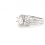 PLATINUM RING 7.20 GR DIAMOND 1.01 CARATS COLOR E-F - CLARITY SI AND BRILLIANTS 0.12 CARATS COLOR F - CLARITY VS - SIZE 7 CERT GW - RNG30606