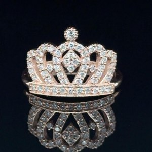 CROWN RING IN 14K RED GOLD 2,920 GR WITH DIAMONDS - DJ31205