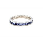 14K WHITE GOLD 3.01 GR RING NATURAL SAPPHIRE 0.90 CT SIZE- 7 EMMOLOGICAL CERTIFICATION MAROZ DIAMONDS LTD ISRAEL DIAMOND EXCHANGE MEMBER - HI37
