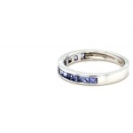 14K WHITE GOLD 3.01 GR RING NATURAL SAPPHIRE 0.90 CT SIZE- 7 EMMOLOGICAL CERTIFICATION MAROZ DIAMONDS LTD ISRAEL DIAMOND EXCHANGE MEMBER - HI37