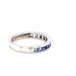 14K WHITE GOLD 3.01 GR RING NATURAL SAPPHIRE 0.90 CT SIZE- 7 EMMOLOGICAL CERTIFICATION MAROZ DIAMONDS LTD ISRAEL DIAMOND EXCHANGE MEMBER - HI37