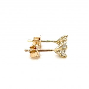 14K YELLOW GOLD 0.85 GR DIAMONDS EARRINGS 0.63 CT F-G/VS2 EMMOLOGICAL CERTIFICATION MAROZ DIAMONDS LTD ISRAEL DIAMOND EXCHANGE MEMBER - ER40204