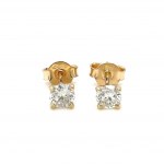 14K YELLOW GOLD 0.85 GR DIAMONDS EARRINGS 0.63 CT F-G/VS2 EMMOLOGICAL CERTIFICATION MAROZ DIAMONDS LTD ISRAEL DIAMOND EXCHANGE MEMBER - ER40204