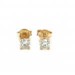 14K YELLOW GOLD 0.85 GR DIAMONDS EARRINGS 0.63 CT F-G/VS2 EMMOLOGICAL CERTIFICATION MAROZ DIAMONDS LTD ISRAEL DIAMOND EXCHANGE MEMBER - ER40204
