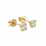 14K YELLOW GOLD 0.85 GR DIAMONDS EARRINGS 0.63 CT F-G/VS2 EMMOLOGICAL CERTIFICATION MAROZ DIAMONDS LTD ISRAEL DIAMOND EXCHANGE MEMBER - ER40204