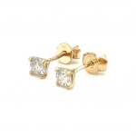 14K YELLOW GOLD 0.85 GR DIAMONDS EARRINGS 0.63 CT F-G/VS2 EMMOLOGICAL CERTIFICATION MAROZ DIAMONDS LTD ISRAEL DIAMOND EXCHANGE MEMBER - ER40204