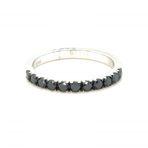 14K WHITE GOLD 2.35 GR RING NATURAL DIAMONDS 0.55 CT FANCY BLACK NA SIZE- 7 EMMOLOGICAL CERTIFICATION MAROZ DIAMONDS LTD ISRAEL DIAMOND EXCHANGE MEMBER - HIR2346