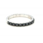 14K WHITE GOLD 2.35 GR RING NATURAL DIAMONDS 0.55 CT FANCY BLACK NA SIZE- 7 EMMOLOGICAL CERTIFICATION MAROZ DIAMONDS LTD ISRAEL DIAMOND EXCHANGE MEMBER - HIR2346